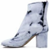 Maison Margiela Tabi Painted Leather Ankle Boots In Black/white