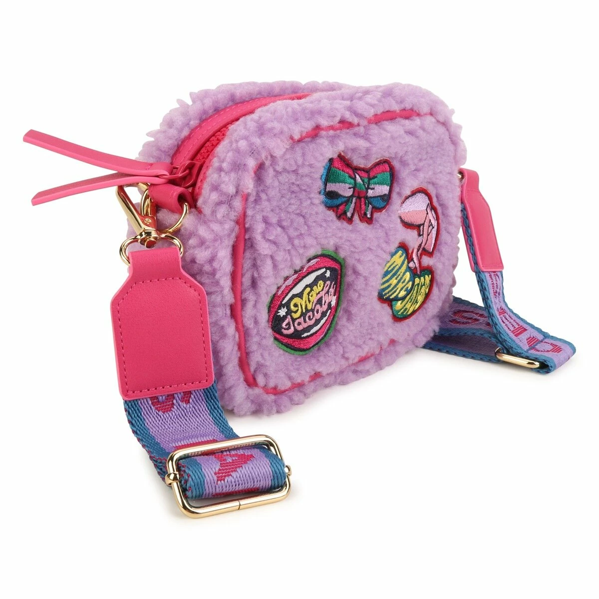Marc Jacobs Kids Fluffy Shoulder Bag In Violet 1 Marc Jacobs Kids Fluffy Shoulder Bag In Violet