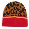 Marc Jacobs Kids Leopard Print Hip-Hop Museum Beanie In Orange