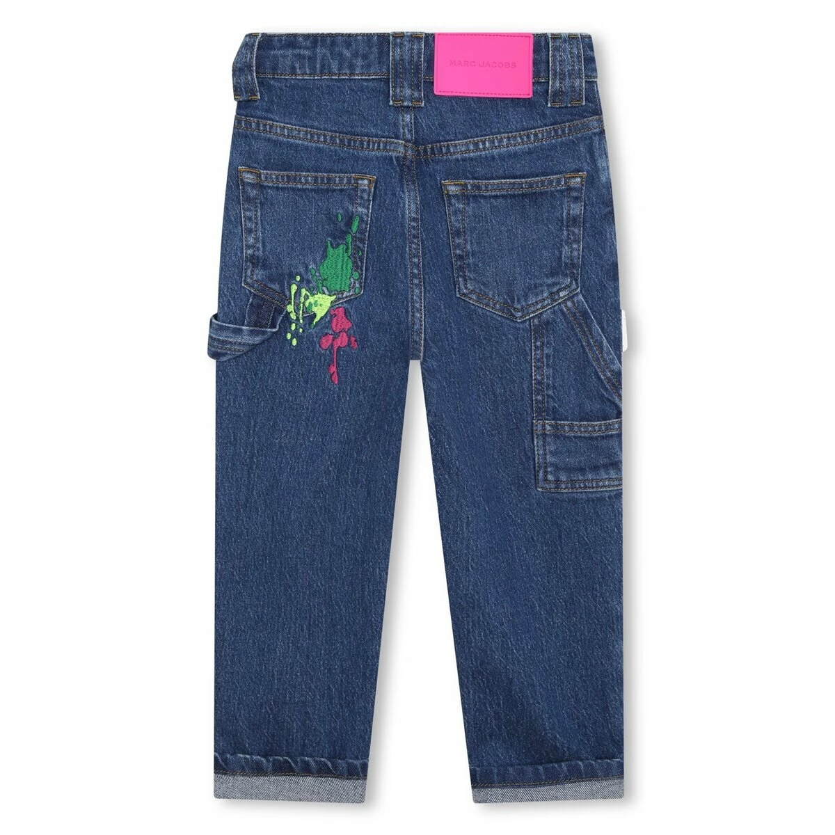 Marc Jacobs Kids Paint Splatter Jeans In Blue 1 Marc Jacobs Kids Paint Splatter Jeans In Blue