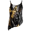 Marques ' Almeida Sequin Slip Top In Black/gold