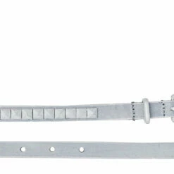 MM6 Maison Margiela Pyramid Design Leather Belt In White