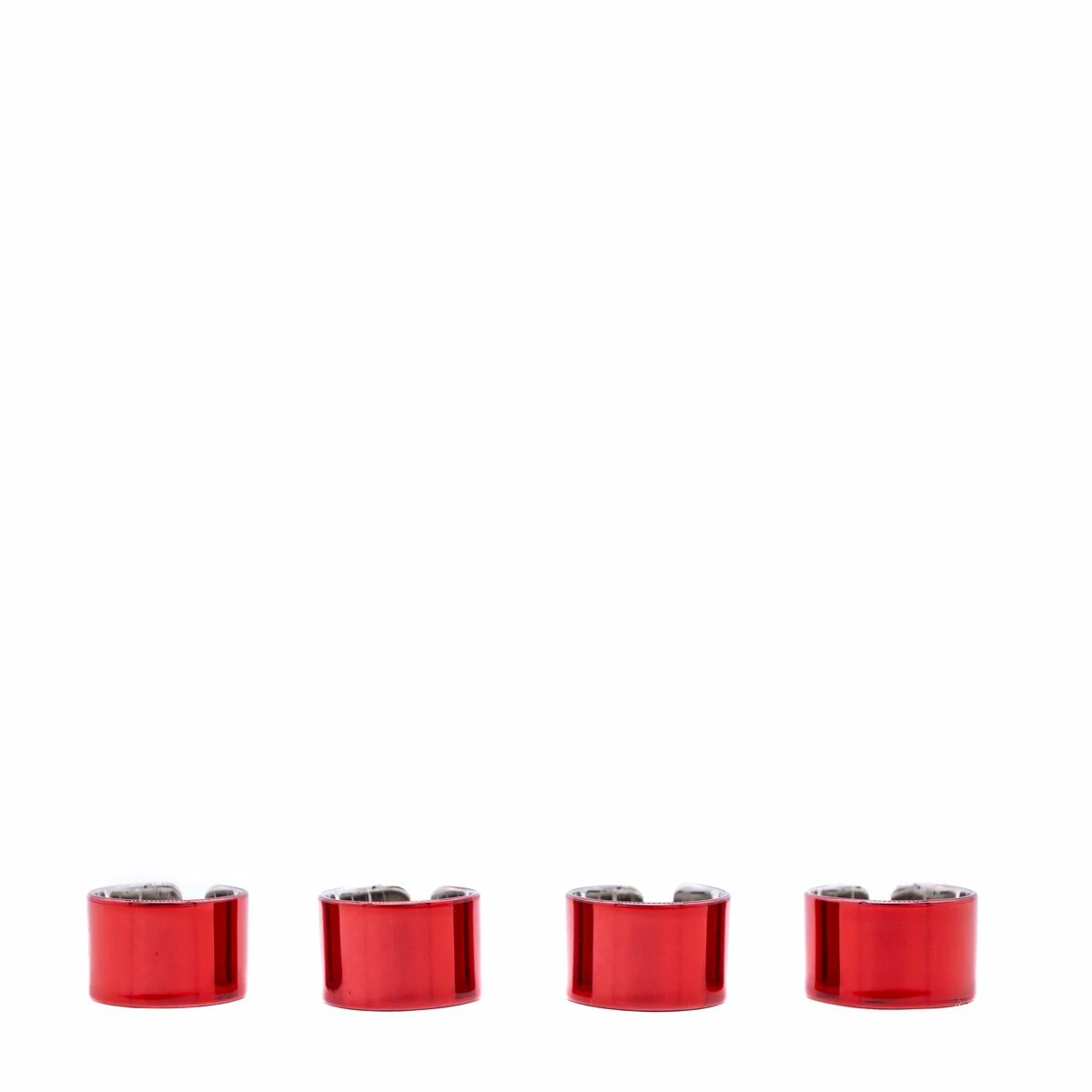 MM6 Maison Margiela Set Of 4 Rings In Red 1 MM6 Maison Margiela Set Of 4 Rings In Red