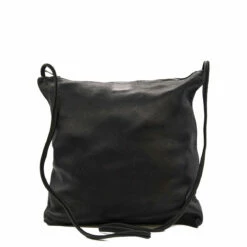 Guidi Soft Leather Big Square Crossbody Bag In Black