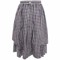 Comme Des Garçons Girl Gingham Check-Pattern Skirt In Navy