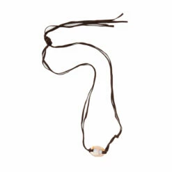 OAMC Leather Figure 8 Necklace In Beige