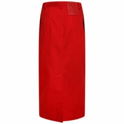 Raf Simons Buttoned Denim Skirt In Red