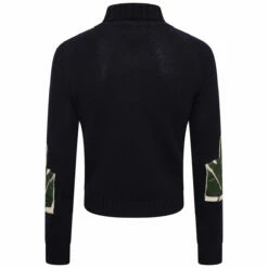 Raf Simons Small Fit Turtleneck Sweater With Glove In Dark Navy