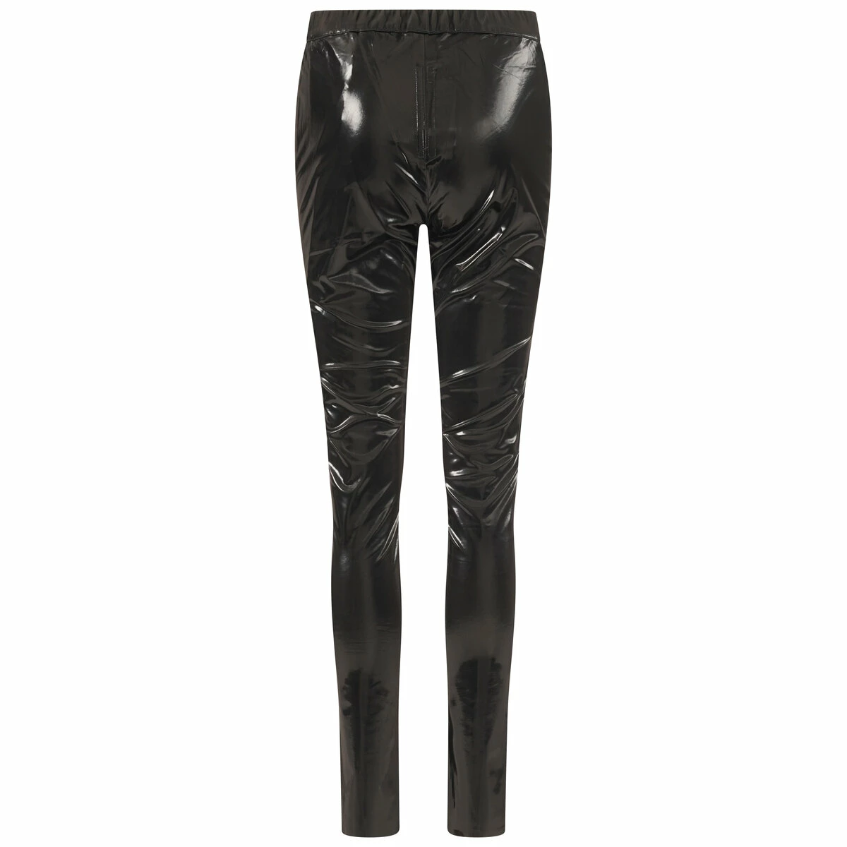 Rick Owens DRKSHDW Front Slit Rubberised Leggings In Black In Black 2 Rick Owens DRKSHDW Front Slit Rubberised Leggings In Black In Black - Image 2