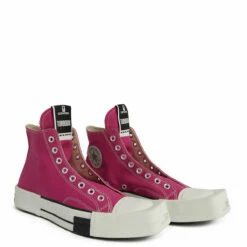 Rick Owens DRKSHDW X Converse TURBODRK High-Top Laceless Sneakers In Hot Pink -Hervia Shop hervia.com rick owens drkshdw x converse dc01cx685 a05r0 13 turbodrk high top laceless shoes 1683896831DC01CX938 A05R0 13 3