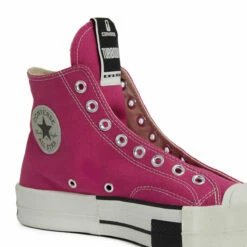 Rick Owens DRKSHDW X Converse TURBODRK High-Top Laceless Sneakers In Hot Pink -Hervia Shop hervia.com rick owens drkshdw x converse dc01cx685 a05r0 13 turbodrk high top laceless shoes 1683896838DC01CX938 A05R0 13 4