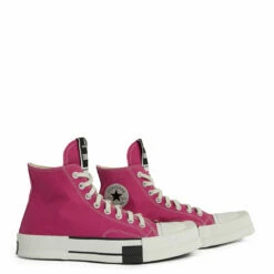 Rick Owens DRKSHDW X Converse TURBODRK High-Top Laceless Sneakers In Hot Pink -Hervia Shop hervia.com rick owens drkshdw x converse dc01cx685 a05r0 13 turbodrk high top laceless shoes 1683896842DC01CX938 A05R0 13 8