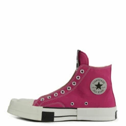 Rick Owens DRKSHDW X Converse TURBODRK High-Top Laceless Sneakers In Hot Pink -Hervia Shop hervia.com rick owens drkshdw x converse dc01cx685 a05r0 13 turbodrk high top laceless shoes 1683896855DC01CX938 A05R0 13 1