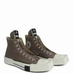 Rick Owens DRKSHDW X Converse TURBODRK High-Top Laceless Sneakers In Dust -Hervia Shop hervia.com rick owens drkshdw x converse dc01cx938 a03r0 34 turbodrk high top laceless shoes 1683895926DC01CX938 A03R0 34