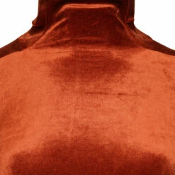 Rick Owens Lilies Lina High Neck Velvet Top In Umber