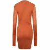 Rick Owens Lilies Long Sleeved Twist-Detail Jade Dress In Tangerine