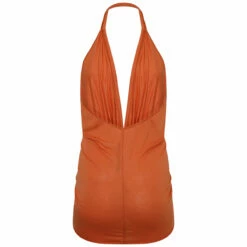 Rick Owens Lilies Sasha Halter Top In Tangerine