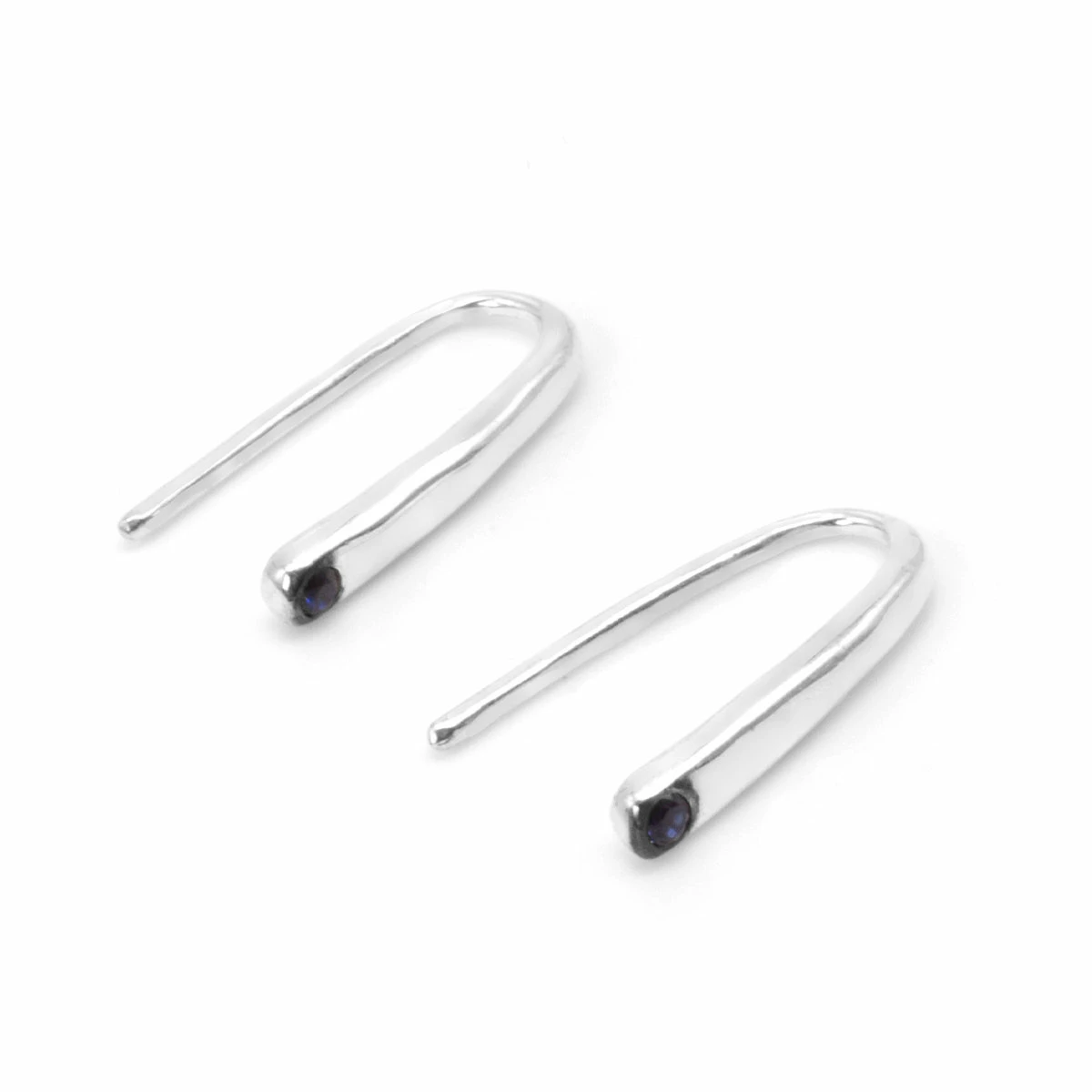 Rosa Maria Berit Sterling Silver Sapphire Earrings In Silver 1 Rosa Maria Berit Sterling Silver Sapphire Earrings In Silver