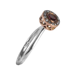 Rosa Maria Wafa Pink Gold Diamond Ring In Silver