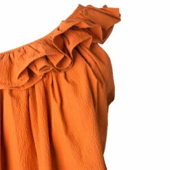 Marques ' Almeida Textured One-Sleeve Top In Orange