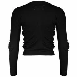 Maison Margiela Ruched Detail Rib Knit Jumper Black In Black