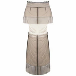 Maison Margiela Tulle Midi Dress In Ecru