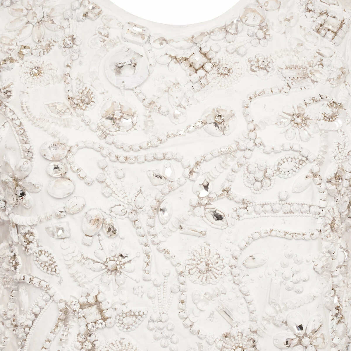 Maison Margiela Bead Embellished Silk-Blend Dress In White 2 Maison Margiela Bead Embellished Silk-Blend Dress In White - Image 2
