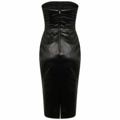 Maison Margiela Corset Satin Midi Dress In Black