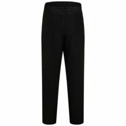 Maison Margiela Wide Leg Cotton Moiré Trousers In Black