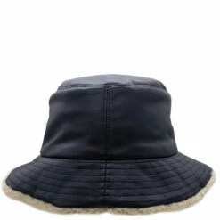 MM6 Maison Margiela Faux Leather Bucket Hat In Black -Hervia Shop hervia.com s52tc0051 s54131 900 hat 1673453384back of bucket hat