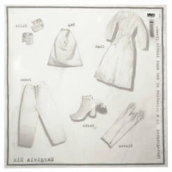 MM6 Maison Margiela Scarf With 'Iconic Items' In Off White -Hervia Shop hervia.com s52tf0026 s76618 001s foulard 1673454759111