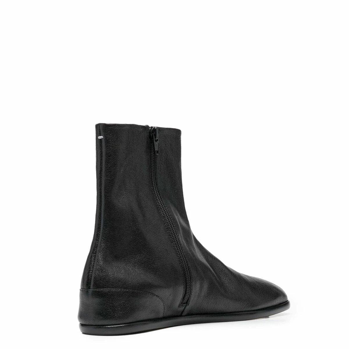 Maison Margiela Grained Leather Boots In Black 2 Maison Margiela Grained Leather Boots In Black - Image 2