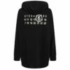 MM6 Maison Margiela Oversized 6 Logo Hoodie In Black