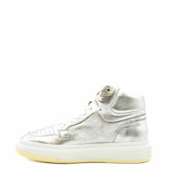 MM6 Maison Margiela High-Top Lace-Up Sneakers In Silver
