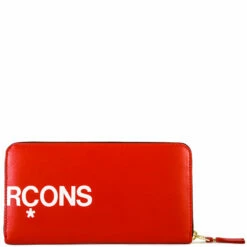 Comme Des Garçons Wallet SA0111HL Large Capacity Wallet Huge Logo Red In Red