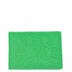 Comme Des Garçons Wallet SA0641EF Arecalf Embossed Wallet In Green