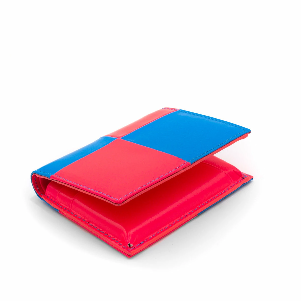 Comme Des Garçons Wallet SA0641FS Fluo Squares Wallet In Pink 2 Comme Des Garçons Wallet SA0641FS Fluo Squares Wallet In Pink - Image 2