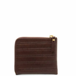 Comme Des Garçons Wallet SA3100ES Embossed Stitch Leather Coin Purse Brown In Brown
