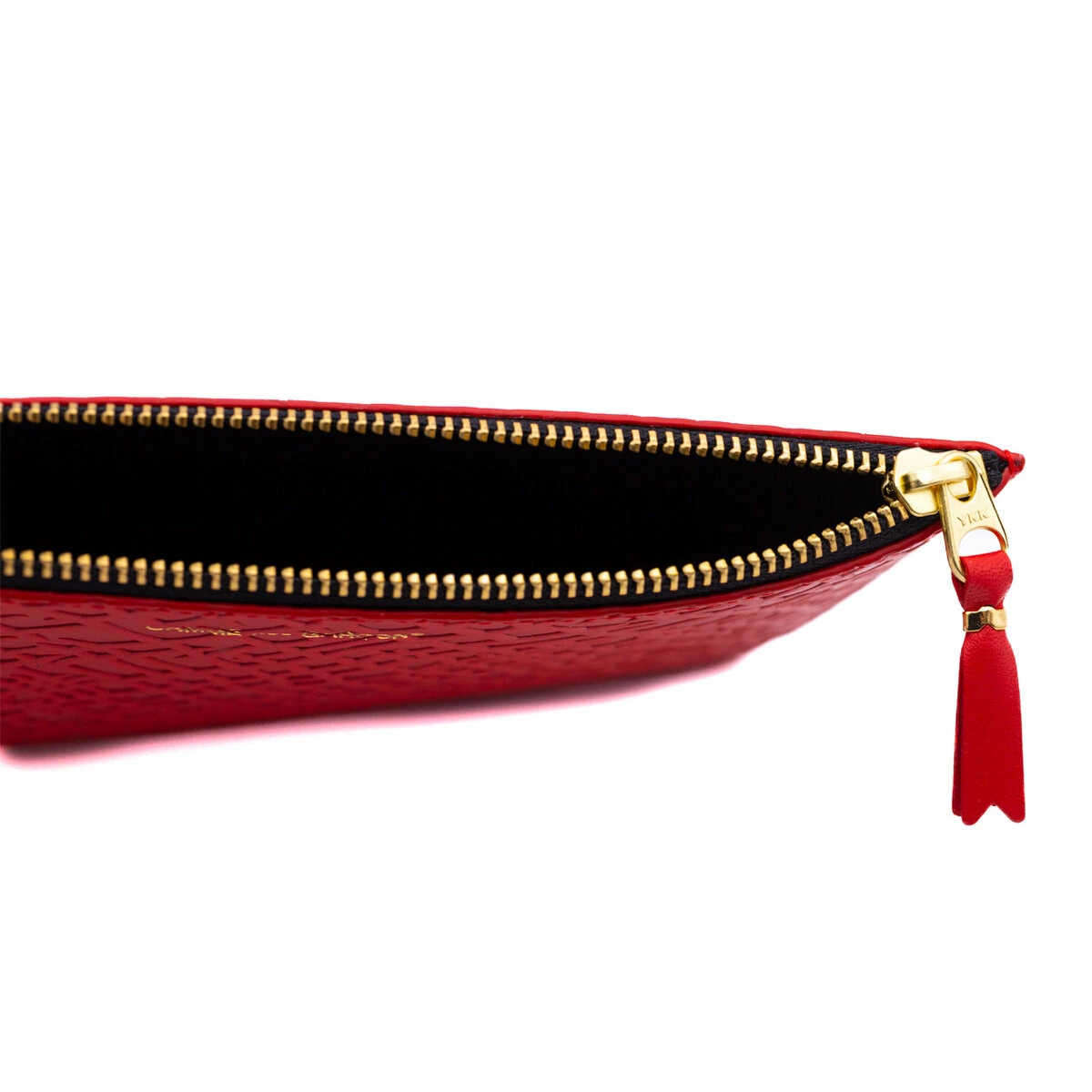 Comme Des Garçons Wallet SA5100ER Embossed Classic Leather Pouch In Red 4 Comme Des Garçons Wallet SA5100ER Embossed Classic Leather Pouch In Red - Image 4