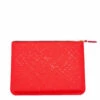 Comme Des Garçons Wallet SA5100ER Embossed Classic Leather Pouch In Red