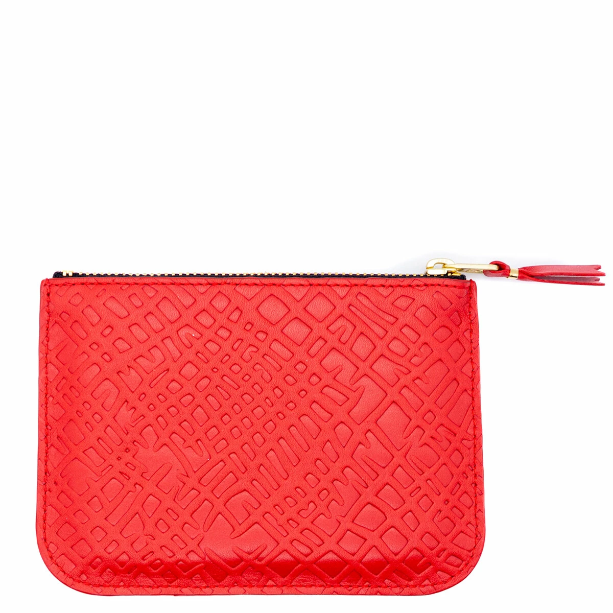 Comme Des Garçons Wallet SA8100ER Embossed Roots Wallet In Red 1 Comme Des Garçons Wallet SA8100ER Embossed Roots Wallet In Red