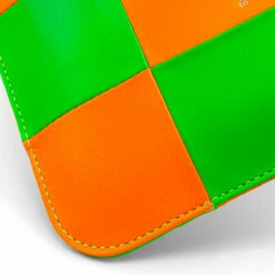 Comme Des Garçons Wallet SA8100FS Fluo Squares Wallet In Green -Hervia Shop hervia.com sa8100fs wallet fluo squares green orange 1624633669SA8100FS 0002 Layer 179