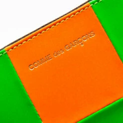 Comme Des Garçons Wallet SA8100FS Fluo Squares Wallet In Green -Hervia Shop hervia.com sa8100fs wallet fluo squares green orange 1624633672SA8100FS 0001 Layer 180