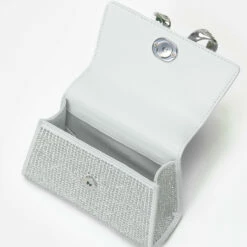 Self Portrait Diamanté Capri Micro Bag In Silver -Hervia Shop hervia.com self portrait aw22 313 diamonte capri micro col. silver diamant capri micro bag 1696857968AW23 305 S 4 3