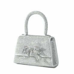 Self Portrait Diamanté Capri Micro Bag In Silver -Hervia Shop hervia.com self portrait aw22 313 diamonte capri micro col. silver diamant capri micro bag 1696857972AW23 305 S 4 4
