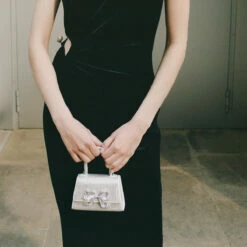 Self Portrait Diamanté Capri Micro Bag In Silver -Hervia Shop hervia.com self portrait aw22 313 diamonte capri micro col. silver diamant capri micro bag 1696857980AW23 305 S 4 6