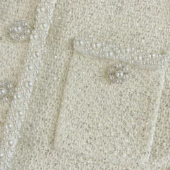 Self Portrait Pearl Boucle Classic Cardigan-Jacket In Cream -Hervia Shop hervia.com self portrait aw23 138j c sequin knit pearl cardigan col. cream pearl boucle classic jacket 1696594457AW23 138J C 6