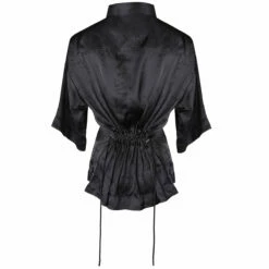 JW Anderson Drawstring Short Sleeve Shirt In Black -Hervia Shop hervia.com sh0167 pg0782 999 boxy short sleeve shirt black 1646067015IMG 0745