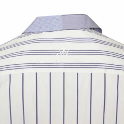 JW Anderson Relaxed Fit Short Sleeve Striped Shirt In Blue/white -Hervia Shop hervia.com sh0219 pg1141 relaxed fit short sleeve shirt col. blue multi 1675778919 2AJ1807