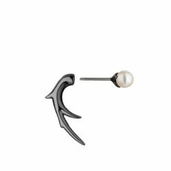 Shaun Leane Cherry Blossom Hooked Pearl Earrings In Black Rhodium